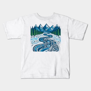 Tribal Mountains PNW Kids T-Shirt